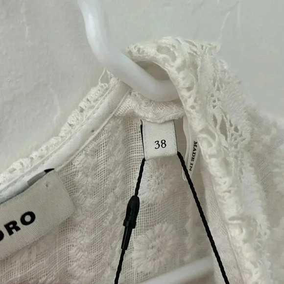 NWT Sandro Gianni Embroidered Cotton Mini Dress - Picture 6 of 9